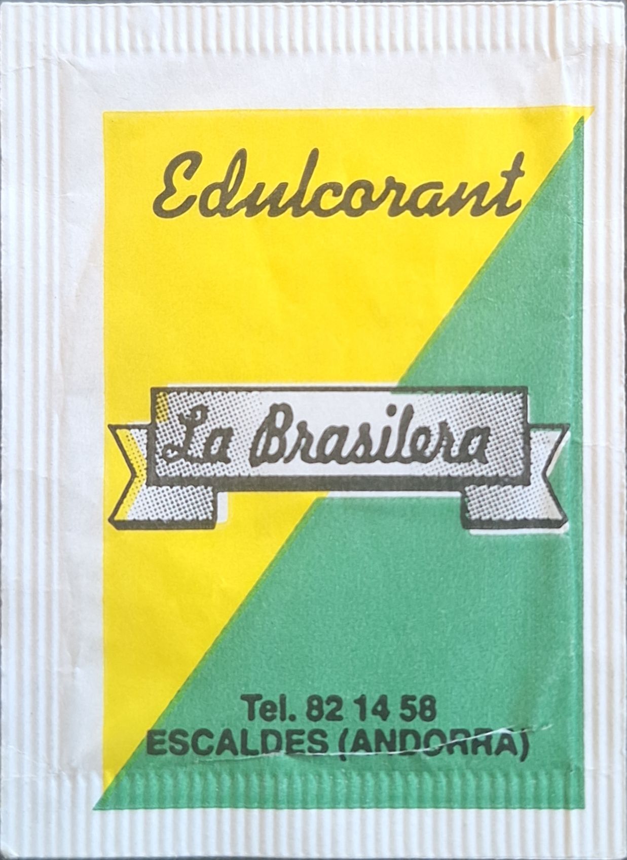 La meva col·lecció personal de sobres d'edulcorant de la marca de cafè LA BRASILERA a Andorra.