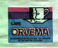 Sobres de edulcorantes de la marca de café argentina ORVEMA.