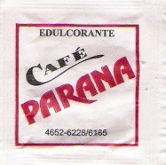 Sobres de edulcorantes de la marca de café argentina PARANA.