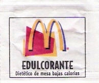 Sobres de edulcorantes de locales de hostelería de Argentina.