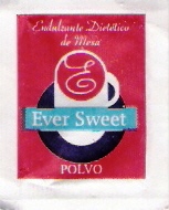 Sobres de edulcorantes de la marca de edulcorante argentina EVER SWEET.