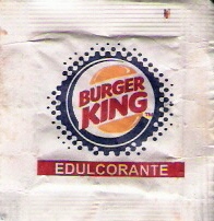 Sobres de edulcorantes del local de hostelería BURGER KING.