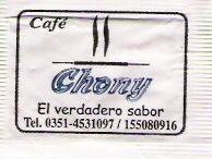Sobres de edulcorantes de la marca de café argentina CHONY.
