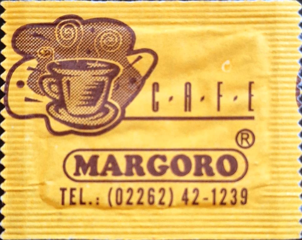 Sobres de edulcorantes de la marca de café argentina MARGORO.