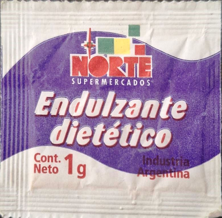 Sobres de edulcorantes de distribuidores de Argentina.