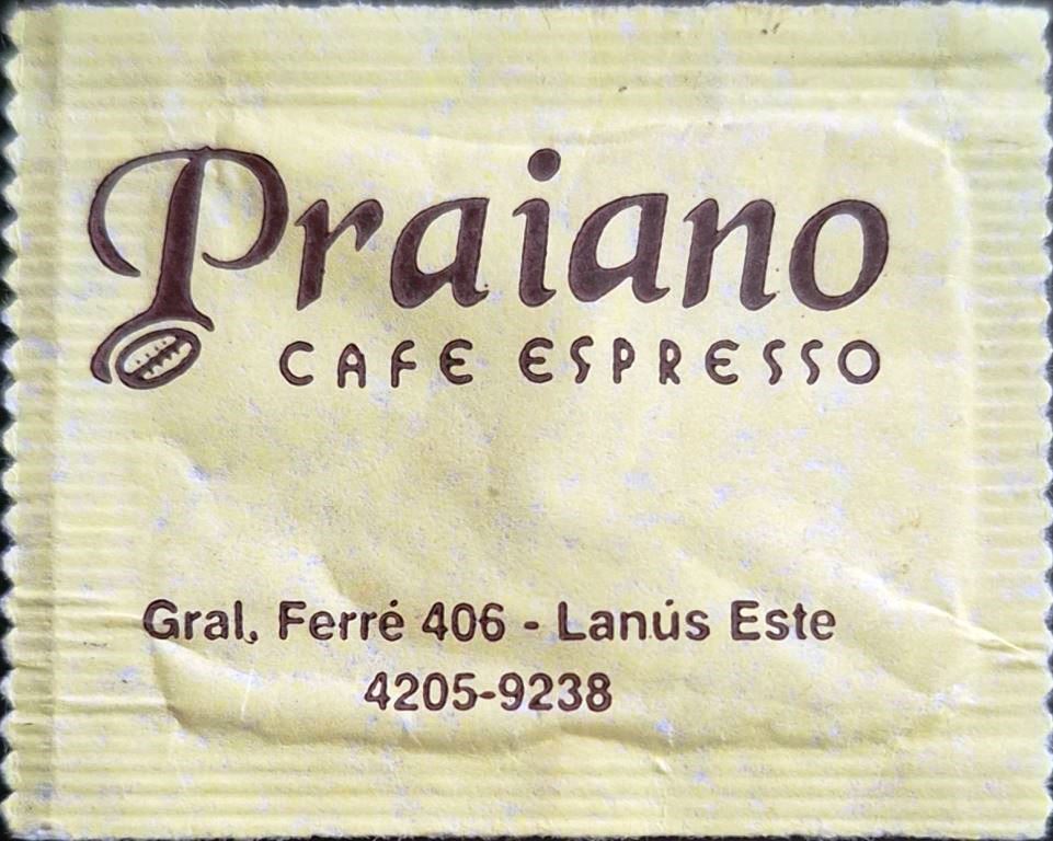 Sobres de edulcorantes del local de hostelería PRAIANO
