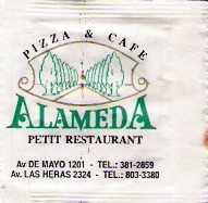 Sobres de edulcorantes del local de hostelería ALAMEDA.