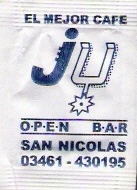 Sobres de edulcorantes del local de hostelería JU