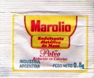Sobres de edulcorantes de distribuidores de Argentina.