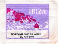 Sobres de edulcorantes del local de hostelería IBIZA.