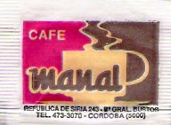 Sobres de edulcorantes de la marca de café argentina MANAL.