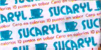 Sobres de edulcorantes de marcas de edulcorante de Argentina.