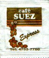 Sobres de edulcorantes de la marca de café argentina SUEZ.