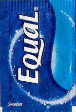 My personal collection of sweetener sachets from the Equal sweetener brand.