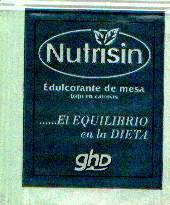Sobres de edulcorantes de la marca de edulcorante NUTRISIN.