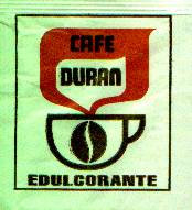Sobres de edulcorantes de la marca de café DURAN.