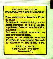 Sobres de edulcorantes de España de la marca de café MIRACLE.