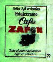 Sobres de edulcorantes de la marca de café ZAFÓN