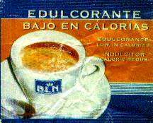 Sobres de edulcorantes de la marca de edulcorante BLN