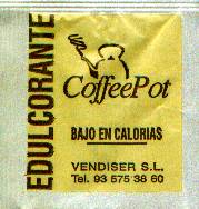 Sobres de edulcorantes de la marca de café COFFEE POT.