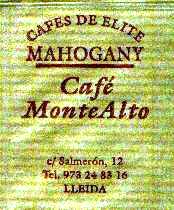 Sobres de edulcorantes de la marca de café MONTEALTO.