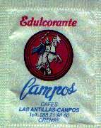 Sobres de edulcorantes de la marca de café LAS ANTILLAS CAMPOS.