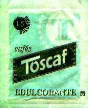 Sobres de edulcorantes de la marca de café TOSCAF