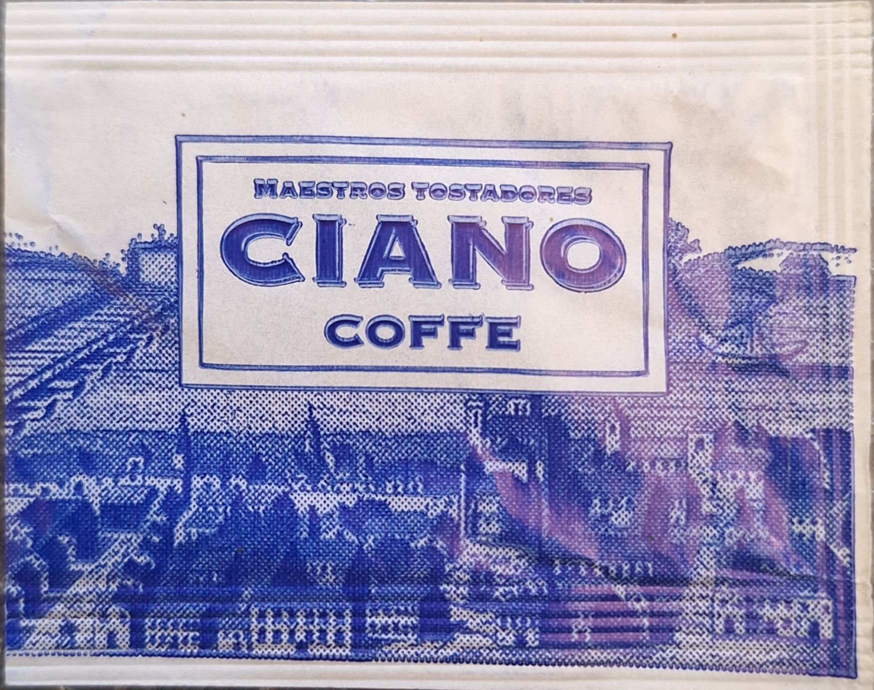Sobres de edulcorantes de la marca de café CIANO.