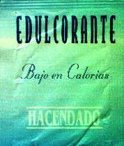 Sobres de edulcorantes de edulcorante HACENDADO.