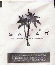 Sobres de edulcorantes de la marca de café SALAR