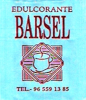 Sobres de edulcorantes de la marca de café BARSEL.