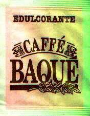Sobres de edulcorantes de la marca de café BAQUE.