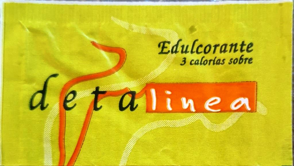 Sobres de edulcorantes de la marca de edulcorante DETALINEA