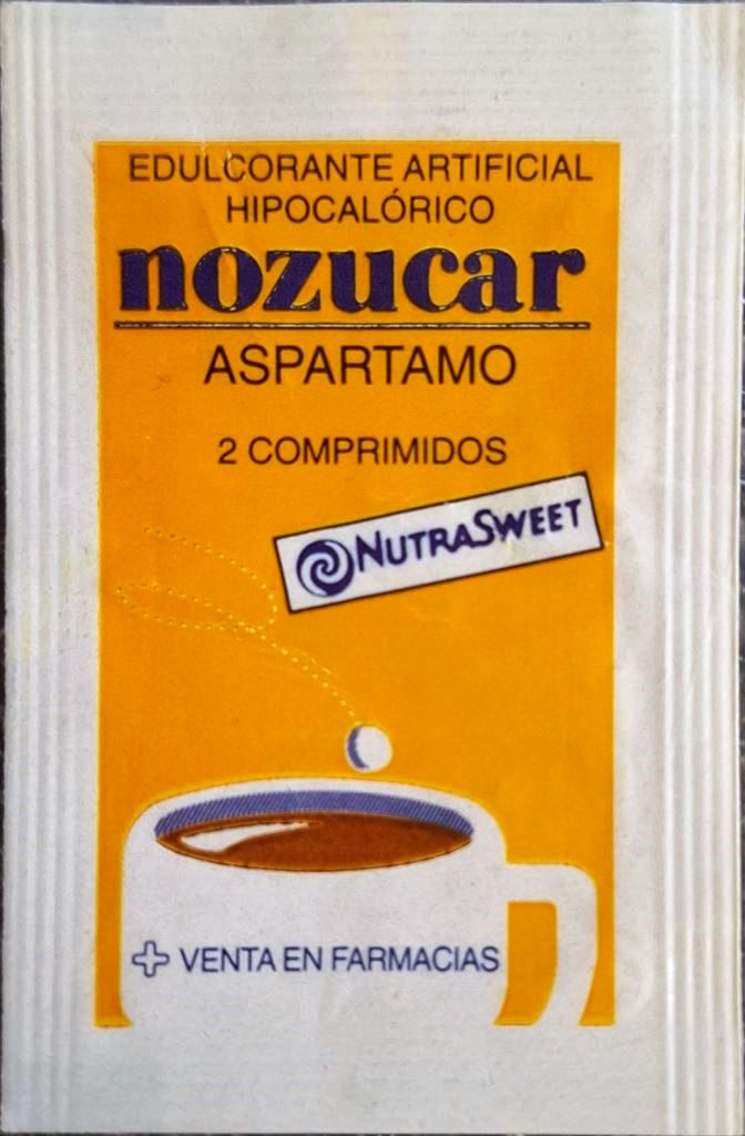 Sobres de edulcorantes de la marca de edulcorante NOAZUCAR.