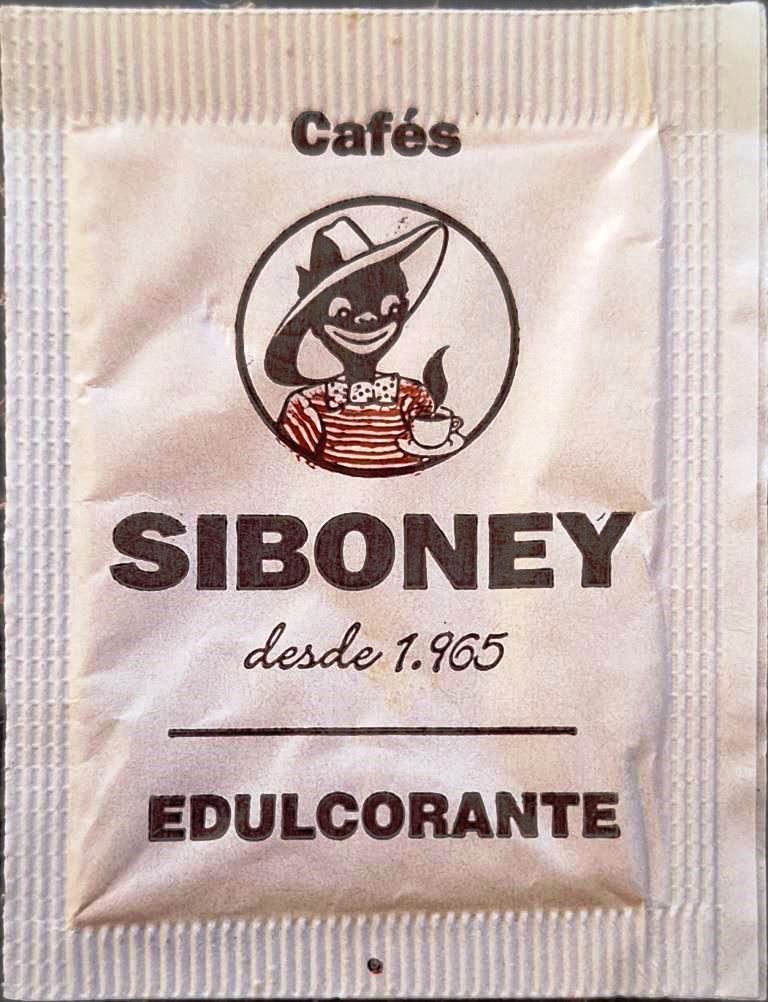 Sobres de edulcorantes de la marca de café SIBONEY