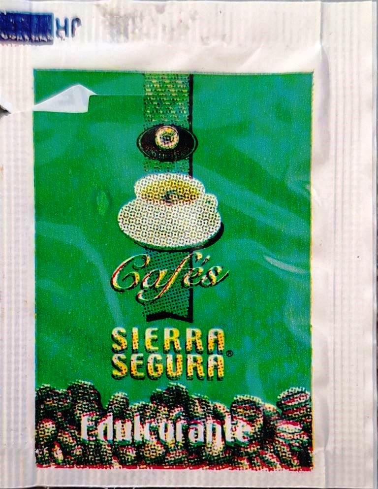 Sobres de edulcorantes de la marca de café SIERRA SEGURA