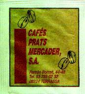 Sobres de edulcorantes de la marca de café PRATS MERCADER.