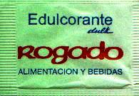 Sobres de edulcorantes de la marca de edulcorante ROGADO.