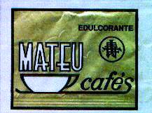 Sobres de edulcorantes de la marca de café MATEU.