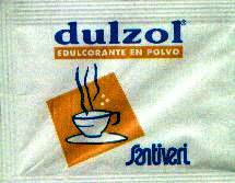 Sobres de edulcorantes de la marca de edulcorante DULZOL