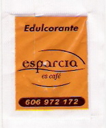Sobres de edulcorantes de la marca de café ESPARCIA.