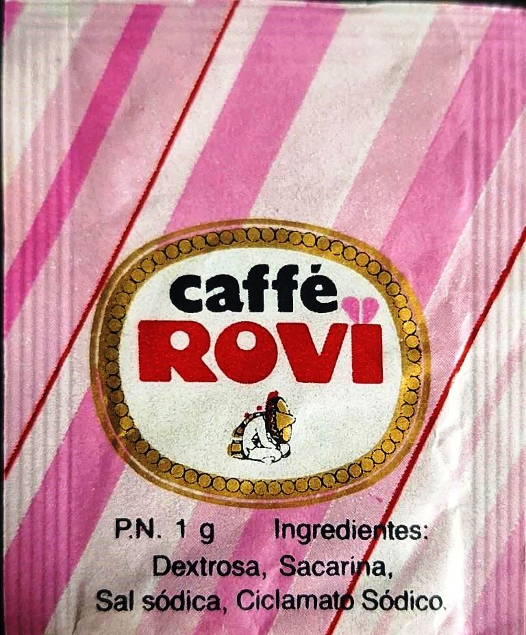 Sobres de edulcorantes de la marca de café ROVI.