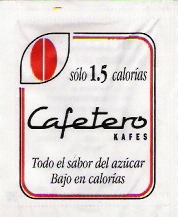Sobres de edulcorantes de la marca de café CAFETERO.