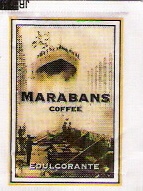 Sobres de edulcorantes de la marca de café MARABANS.
