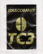Sobres de edulcorantes de la marca de café TC3