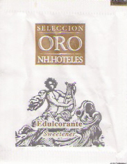 Sobres de edulcorantes de hoteles.