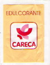 Sobres de edulcorantes de la marca de café CARECA.