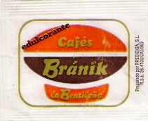 Sobres de edulcorantes de la marca de café BRANIK.