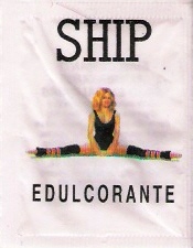 Sobres de edulcorantes de la marca de edulcorante SHIP.