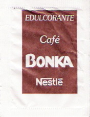 Sobres de edulcorantes de la marca de café BONKA.